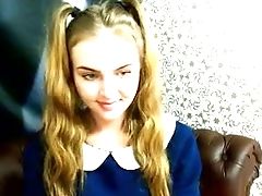 Appealing Russian Teenage Disrobing Tauntingly On Webcam