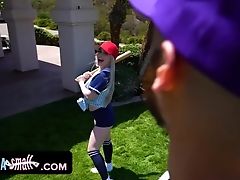Shows Haley Spade The Real Baseball, Screwing Her Muff Pretty Hard With His Big Bat
