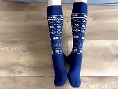 Lengthy Sock + Sexy Youthfull Feet = Your Jism Shot