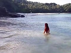 Sexy Russian Damsel Nude On A Public Beach